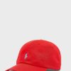 Punaiset miesten Ralph Lauren Essential kaarevat Peak -hatut Punaiset miesten Ralph Lauren Essential kaarevat Peak -hatut