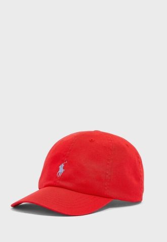 Punaiset miesten Ralph Lauren Essential kaarevat Peak -hatut