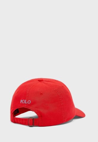 Punaiset miesten Ralph Lauren Essential kaarevat Peak -hatut