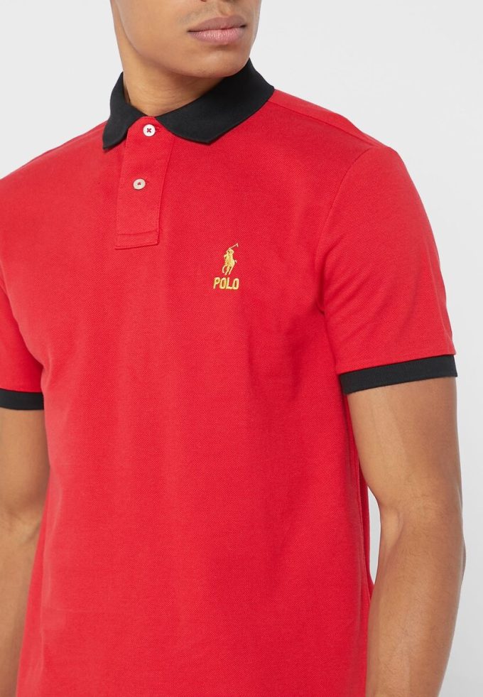 Punaiset miesten Ralph Lauren Essential T-paidat Punaiset miesten Ralph Lauren Essential T-paidat