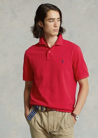 Punaiset miesten Ralph Lauren Ikoniset mesh poolopaidat