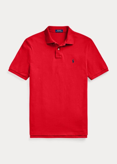 Punaiset miesten Ralph Lauren Ikoniset mesh poolopaidat Punaiset miesten Ralph Lauren Ikoniset mesh poolopaidat
