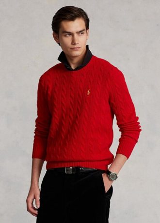 Punaiset miesten Ralph Lauren Lunar New Year villa-kashmir neulepuserot Punaiset miesten Ralph Lauren Lunar New Year villa-kashmir neulepuserot