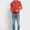 Punaiset Miesten Ralph Lauren Slogan Crew Neck T-paidat Punaiset Miesten Ralph Lauren Slogan Crew Neck T-paidat