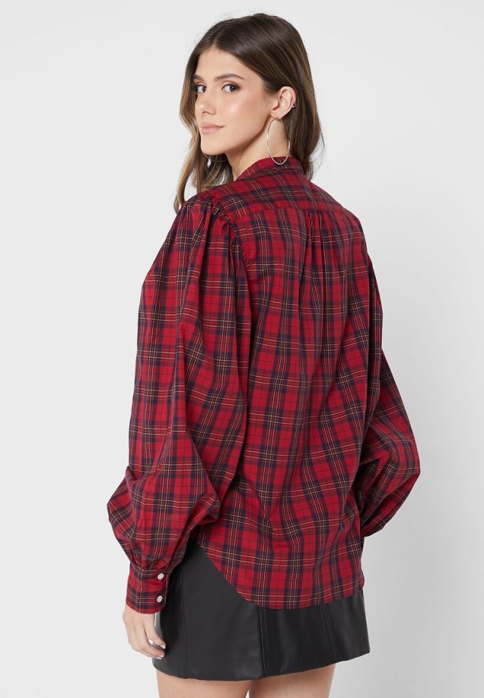 Punaiset naisten Ralph Lauren Button Down Topit Punaiset naisten Ralph Lauren Button Down Topit