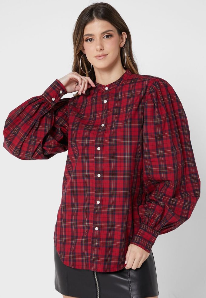 Punaiset naisten Ralph Lauren Button Down Topit Punaiset naisten Ralph Lauren Button Down Topit