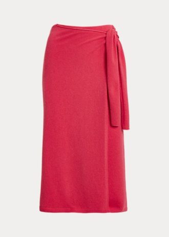 Punaiset naisten Ralph Lauren Cashmere Wrap villapaitahameet
