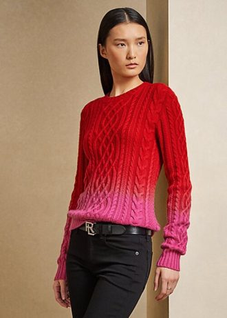 Punaiset naisten Ralph Lauren Lunar New Year -neulotut neulepuserot Punaiset naisten Ralph Lauren Lunar New Year -neulotut neulepuserot