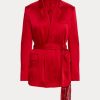 Punaiset naisten Ralph Lauren Quinton vyölliset satiinitakit Punaiset naisten Ralph Lauren Quinton vyölliset satiinitakit