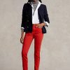 Punaiset naisten Ralph Lauren Tompkinsin korkeat, kapeat farkut Punaiset naisten Ralph Lauren Tompkinsin korkeat, kapeat farkut