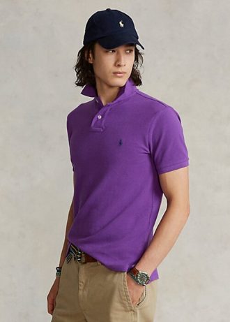 Purppura miesten Ralph Lauren Ikoniset mesh poolopaidat Purppura miesten Ralph Lauren Ikoniset mesh poolopaidat