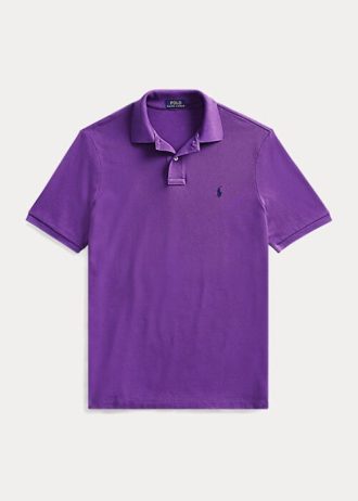 Purppura miesten Ralph Lauren Ikoniset mesh poolopaidat Purppura miesten Ralph Lauren Ikoniset mesh poolopaidat