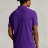Purppura miesten Ralph Lauren mukautetut Slim Fit mesh poolopaidat Purppura miesten Ralph Lauren mukautetut Slim Fit mesh poolopaidat