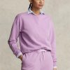 Purppura naisten Ralph Lauren Fleece Crewneck Pullover -pusero
