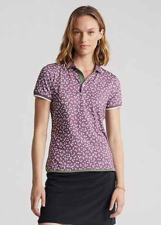 Purppura naisten Ralph Lauren Räätälöity Fit Stretch Jersey poolopaidat
