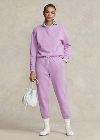 Purppurat naisten Ralph Lauren Fleece Athletics -housut Purppurat naisten Ralph Lauren Fleece Athletics -housut