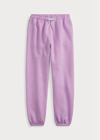Purppurat naisten Ralph Lauren Fleece Athletics -housut Purppurat naisten Ralph Lauren Fleece Athletics -housut