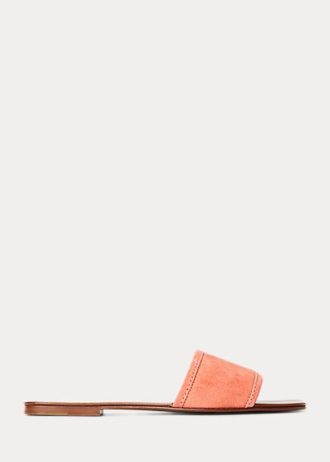 Rose naisten Ralph Lauren Andela Calf-Suede sandaalit