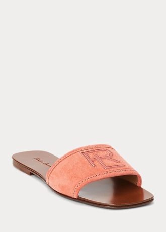 Rose naisten Ralph Lauren Andela Calf-Suede sandaalit
