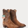 Ruskea miesten Ralph Lauren Roughout Suede & Nahkasaappaat Ruskea miesten Ralph Lauren Roughout Suede & Nahkasaappaat