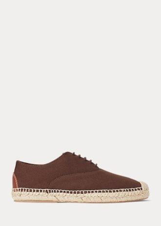 Ruskea naisten Ralph Lauren Canvas -nauhainen Espadrille