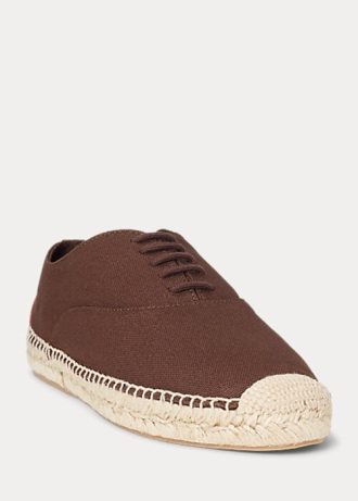 Ruskea naisten Ralph Lauren Canvas -nauhainen Espadrille