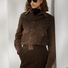 Ruskea naisten Ralph Lauren Hugh Lamb-mokka & Herringbone takit