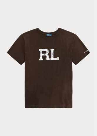 Ruskea Naisten Ralph Lauren Rl Logo Jersey T-paidat