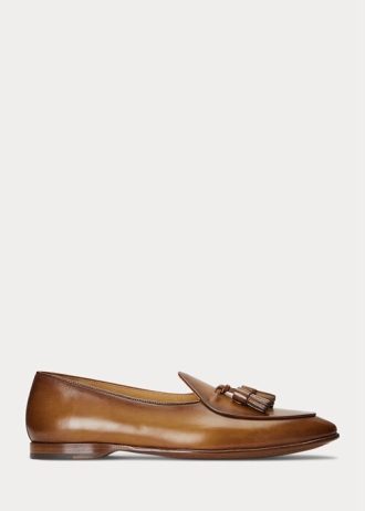 Ruskeat miesten Ralph Lauren Belvin Calfskin -mekkokengät