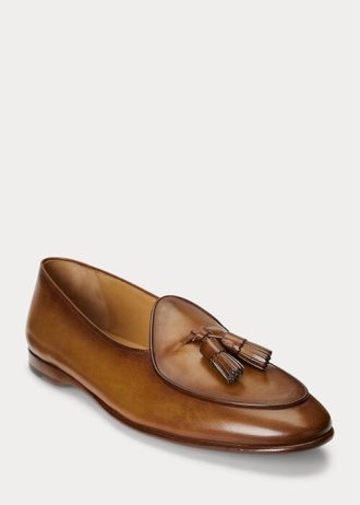 Ruskeat miesten Ralph Lauren Belvin Calfskin -mekkokengät