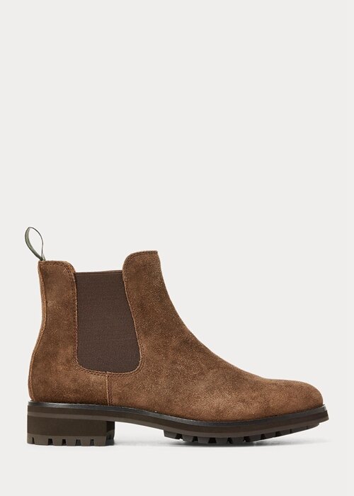 Ruskeat miesten Ralph Lauren Brysonin mokkanahkaiset Chelsea-saappaat Ruskeat miesten Ralph Lauren Brysonin mokkanahkaiset Chelsea-saappaat