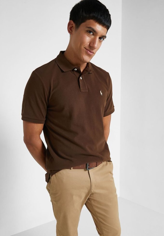 Ruskeat miesten Ralph Lauren Classic Fit Essential poolopaidat