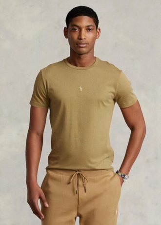 Ruskeat miesten Ralph Lauren Custom Slim Fit Crewneck T-paidat Ruskeat miesten Ralph Lauren Custom Slim Fit Crewneck T-paidat