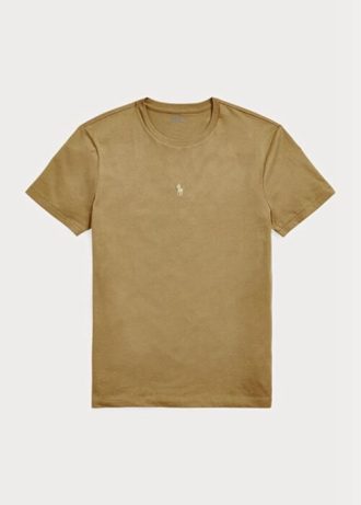 Ruskeat miesten Ralph Lauren Custom Slim Fit Crewneck T-paidat Ruskeat miesten Ralph Lauren Custom Slim Fit Crewneck T-paidat