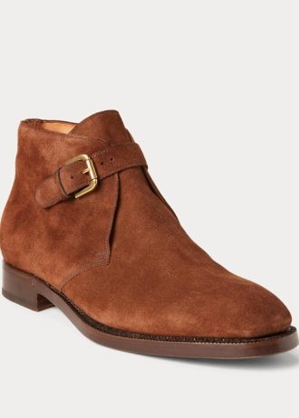 Ruskeat miesten Ralph Lauren Frasco Suede Chelsea -saappaat Ruskeat miesten Ralph Lauren Frasco Suede Chelsea -saappaat
