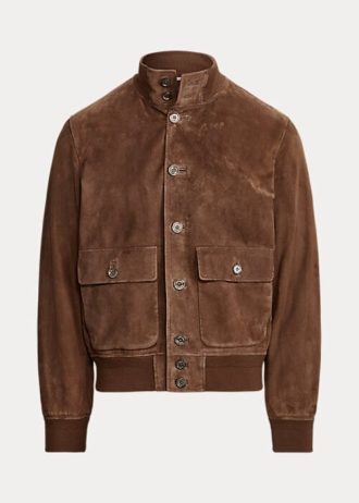 Ruskeat miesten Ralph Lauren Hayworth mokkanahkatakit