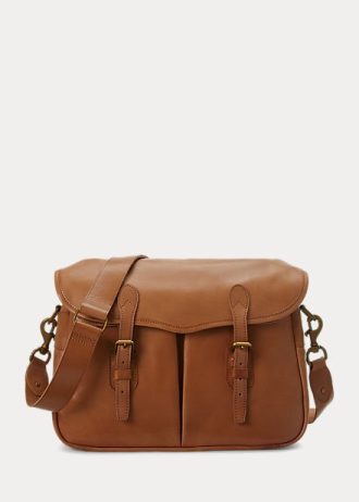 Ruskeat miesten Ralph Lauren Heritage -nahkalaukut
