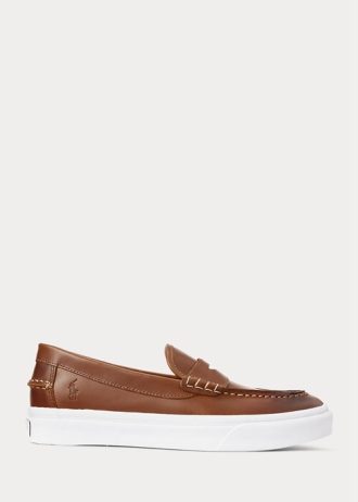 Ruskeat miesten Ralph Lauren Keaton nahkaiset Penny Loaferit