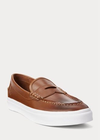 Ruskeat miesten Ralph Lauren Keaton nahkaiset Penny Loaferit
