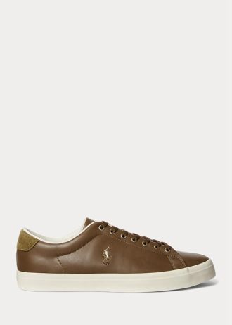 Ruskeat miesten Ralph Lauren Longwood -nahkaiset tennarit Ruskeat miesten Ralph Lauren Longwood -nahkaiset tennarit