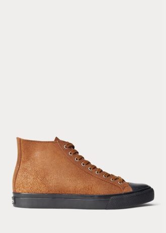 Ruskeat miesten Ralph Lauren Mayport Suede -lenkkarit Ruskeat miesten Ralph Lauren Mayport Suede -lenkkarit