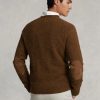 Ruskeat miesten Ralph Lauren mokkanahkaiset villaiset neulepuserot Ruskeat miesten Ralph Lauren mokkanahkaiset villaiset neulepuserot