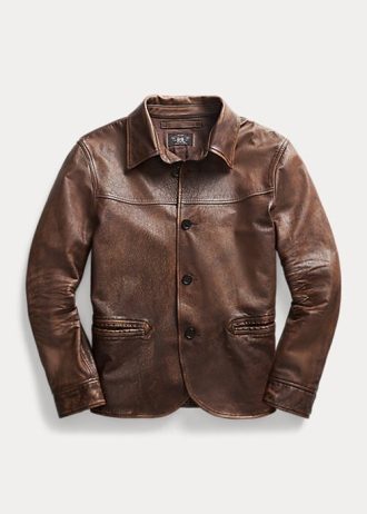 Ruskeat miesten Ralph Lauren -nahkaiset autotakit