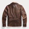 Ruskeat miesten Ralph Lauren -nahkaiset autotakit Ruskeat miesten Ralph Lauren -nahkaiset autotakit