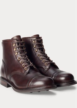 Ruskeat miesten Ralph Lauren -nahkasaappaat Ruskeat miesten Ralph Lauren -nahkasaappaat