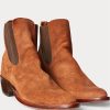 Ruskeat miesten Ralph Lauren Plainview mokkanahkaiset Chelsea-saappaat Ruskeat miesten Ralph Lauren Plainview mokkanahkaiset Chelsea-saappaat
