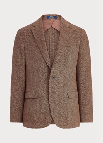 Ruskeat miesten Ralph Lauren Polo pehmeät kalanruotobleiserit Ruskeat miesten Ralph Lauren Polo pehmeät kalanruotobleiserit