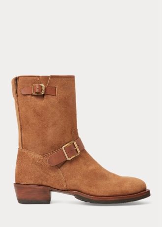 Ruskeat miesten Ralph Lauren Roughout mokkanahkasaappaat Ruskeat miesten Ralph Lauren Roughout mokkanahkasaappaat