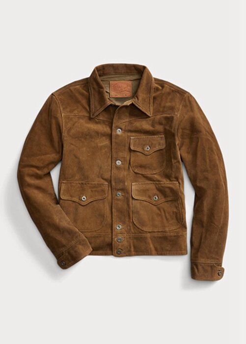 Ruskeat miesten Ralph Lauren Roughout mokkanahkatakit Ruskeat miesten Ralph Lauren Roughout mokkanahkatakit