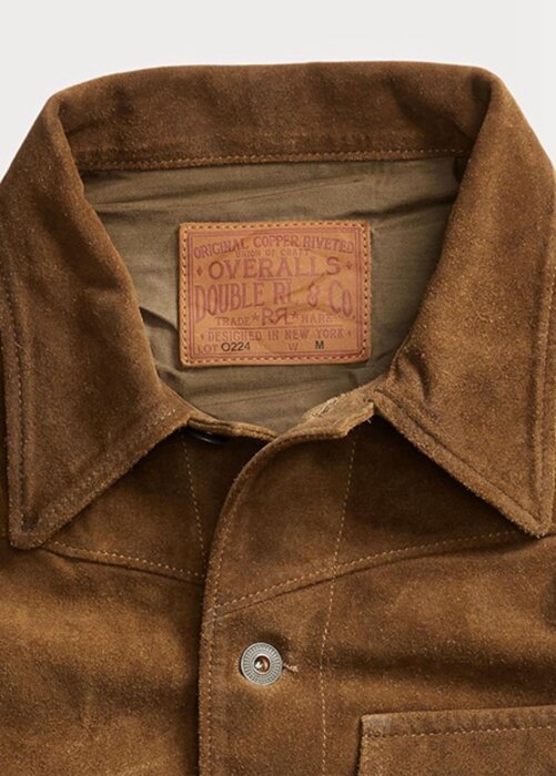 Ruskeat miesten Ralph Lauren Roughout mokkanahkatakit Ruskeat miesten Ralph Lauren Roughout mokkanahkatakit